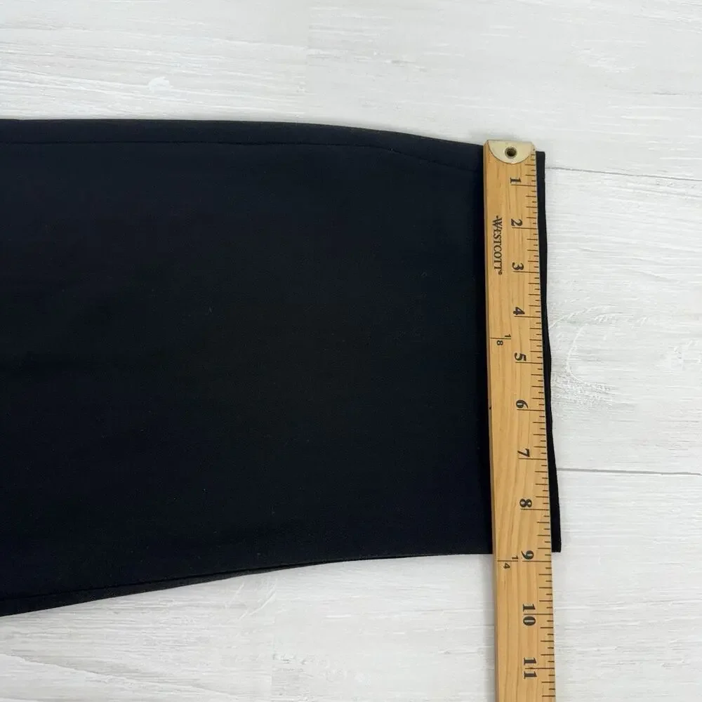 Eileen Fisher 100% Silk‎ Crepe Wide Leg Pants Large Petite Black Pull On Flowy